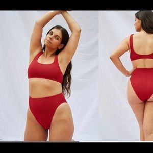 Youswim Aplomb High Waist two-piece in Rosso Red